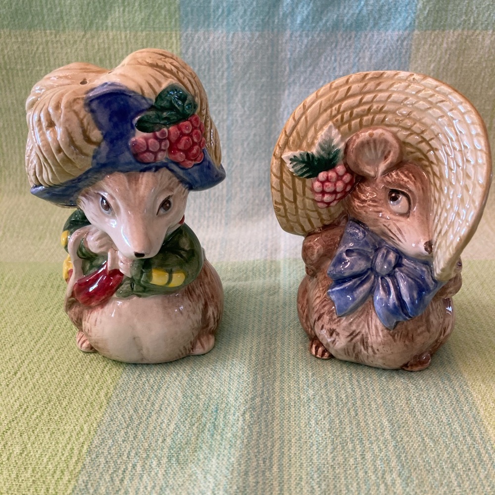 Fitz & Floyd Mice Salt and Pepper Shaker Set Napoleon Josephine Great Condition